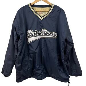 Vintage Notre Dame Steve and Barry's Jacket Men’s L Pullover V Neck Windbreaker